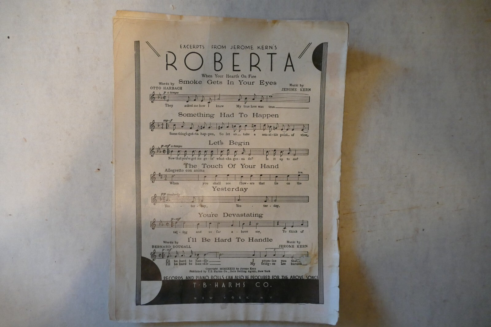 They Didn't Believe Me 1914, Herbert Reynolds, Jerome Kern, T. B. Harms Company