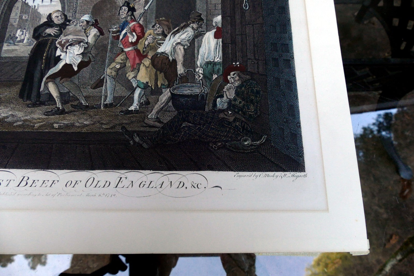 Gate of Calais England 1749  Print William Hogarth Antique Steel Engraving