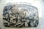 NAUTICAL DICTIONARY HENRY HEATH CARICATURE PRINT Title Page 1840 Victorian navy