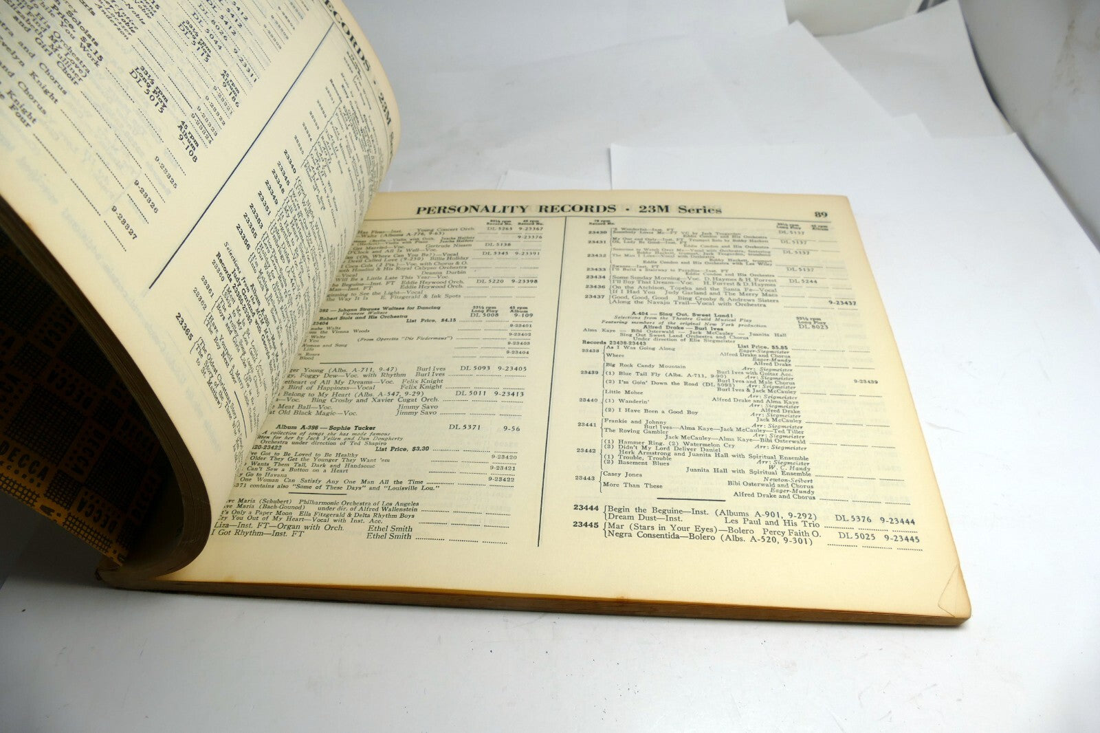 Decca Records Catalog Reference Guide January 1953 LP 45 78 33 1/3 RPM Vol 2