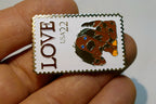 USPS Love Series (Love Birds) 22c US Stamp Collectible Puppy Enamel Pin - MINT