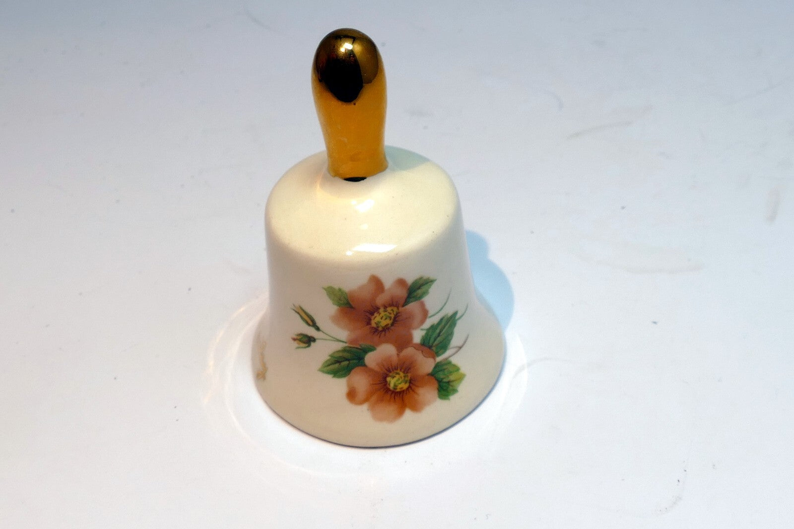 Vintage Hand Painted NIPPON Porcelain Bell D. Pulley Floral 2.5"