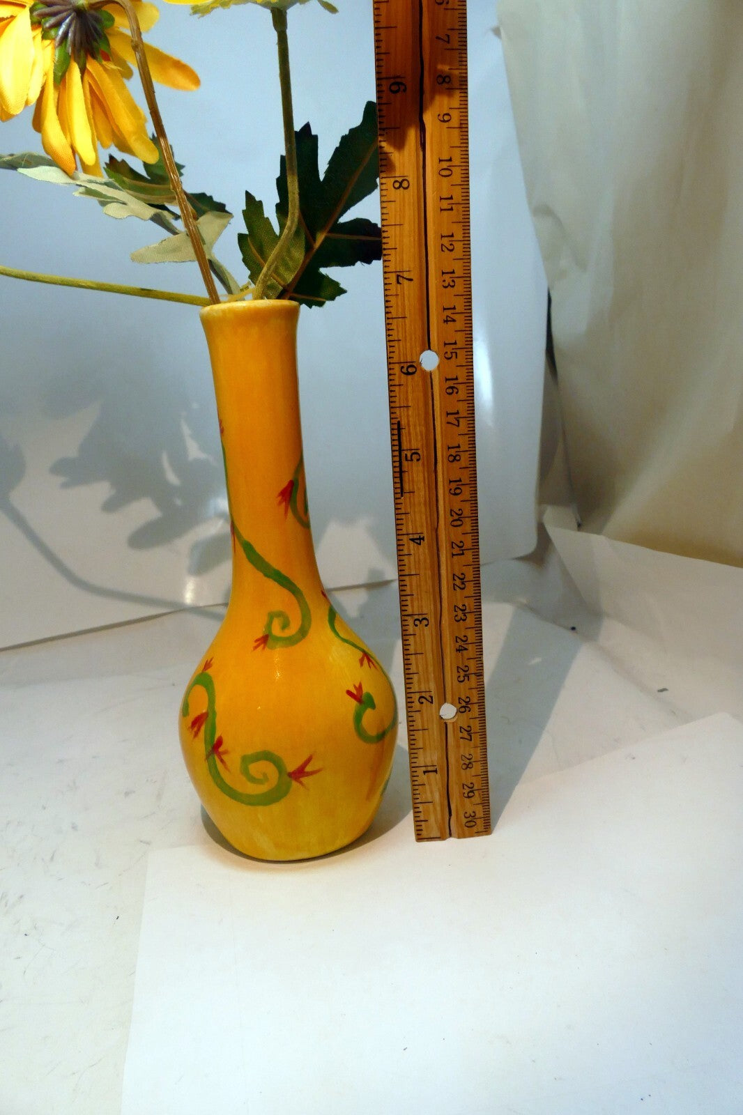 Alison 7" Yellow Glazed Vase, Flower Vase 17cm tall