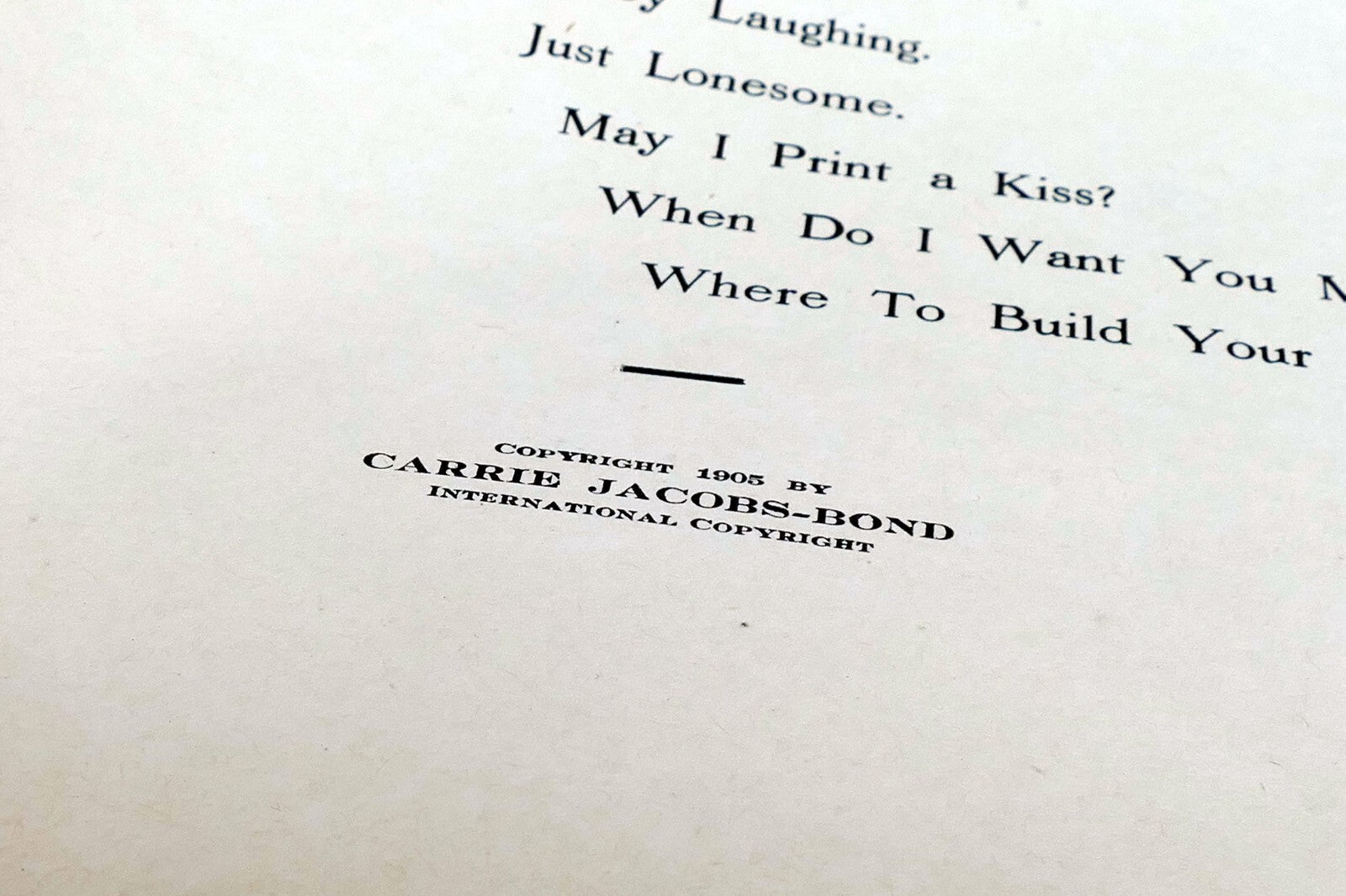 Carrie Jacobs-Bond - Ten Songs as Unpretentious as the Wild Rose 1897