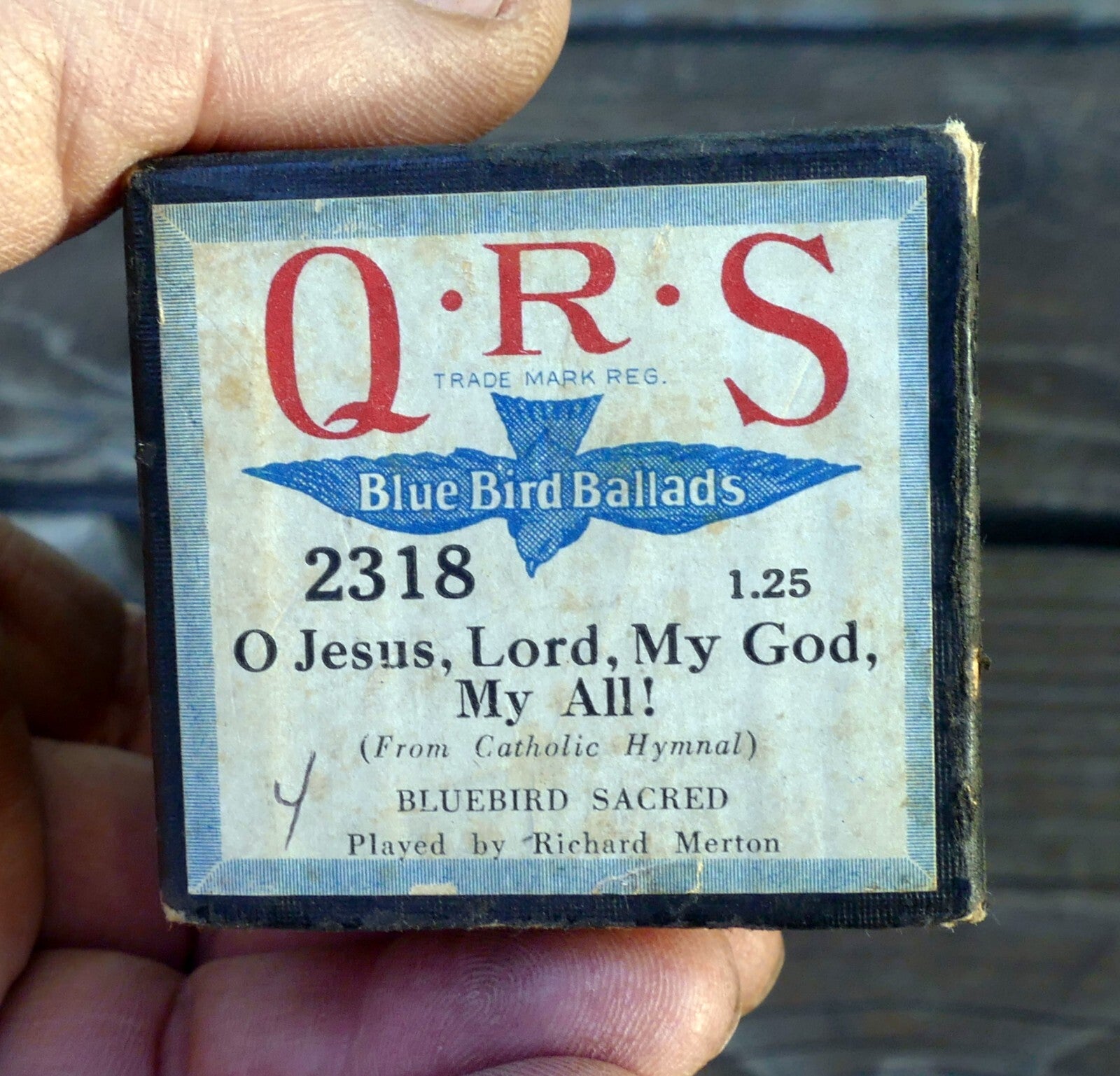 Qrs word roll blue bird ballads 2318 o jesus lord my god, my all!