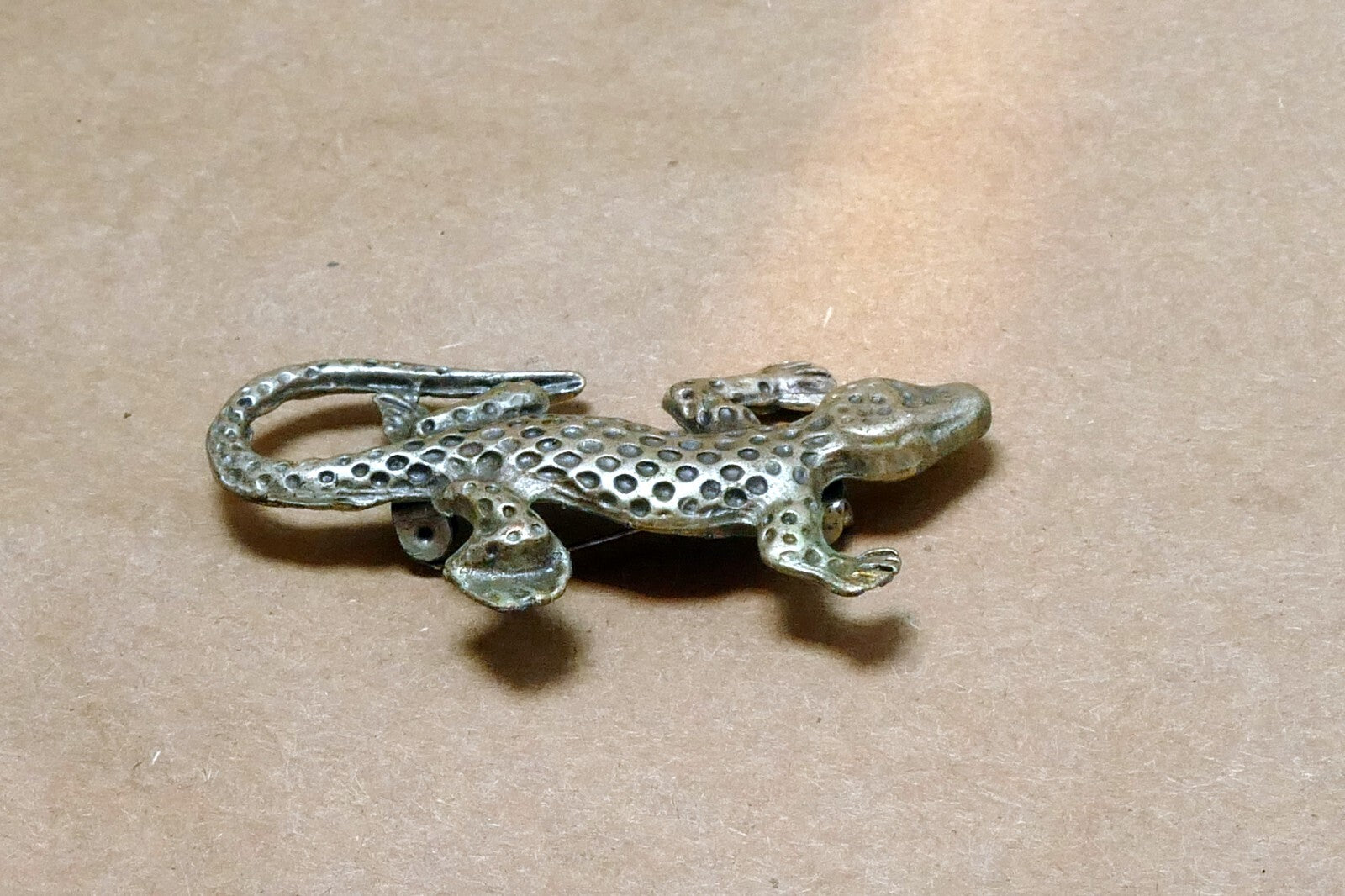 Vintage Lizard Brooch Pin Brooch Silver Tone 6cm long