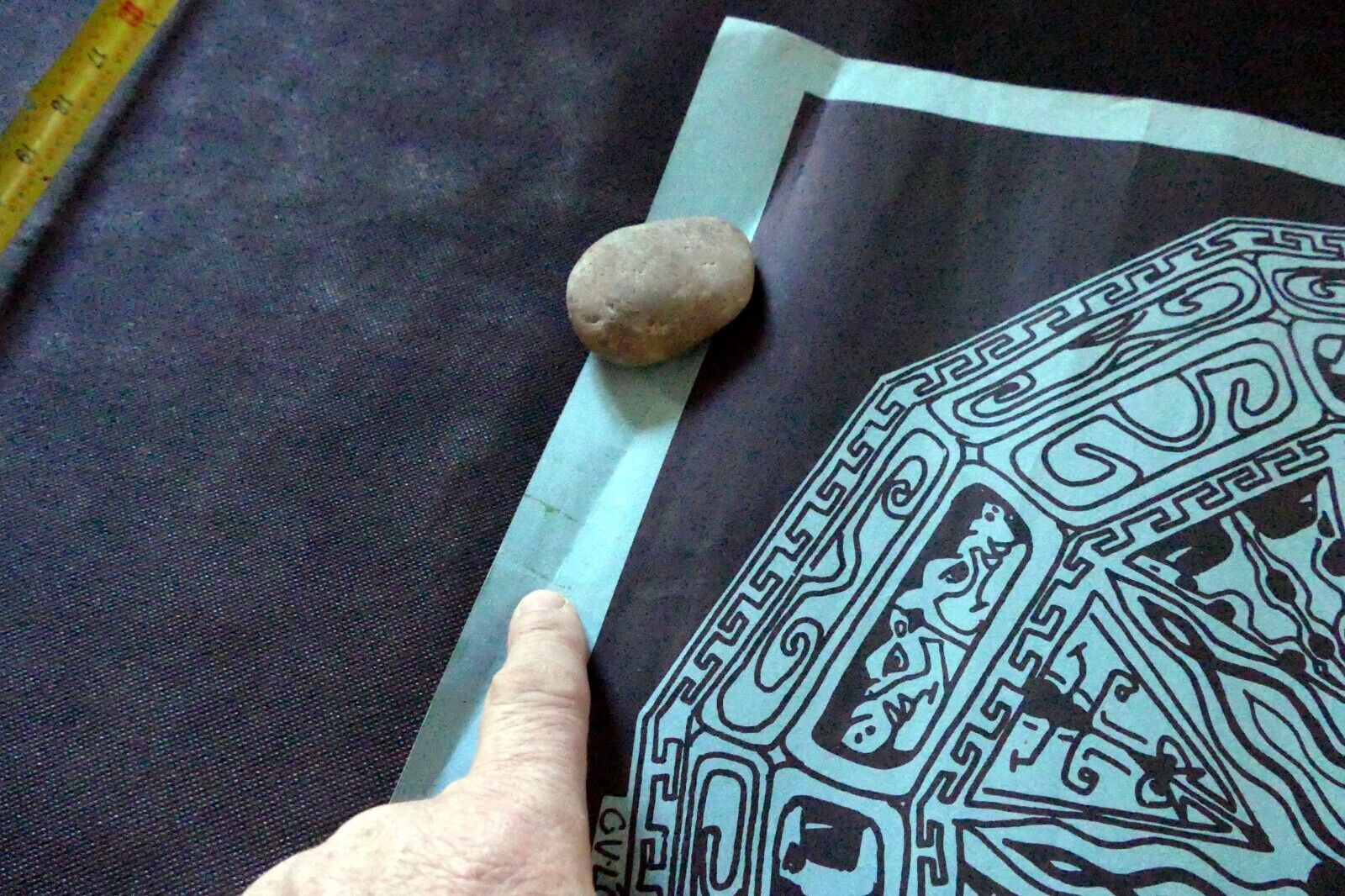 "BRONZE" Aztec Calendar Poster 19X25" art  by Lopez, San Francisco Play LA RAZA
