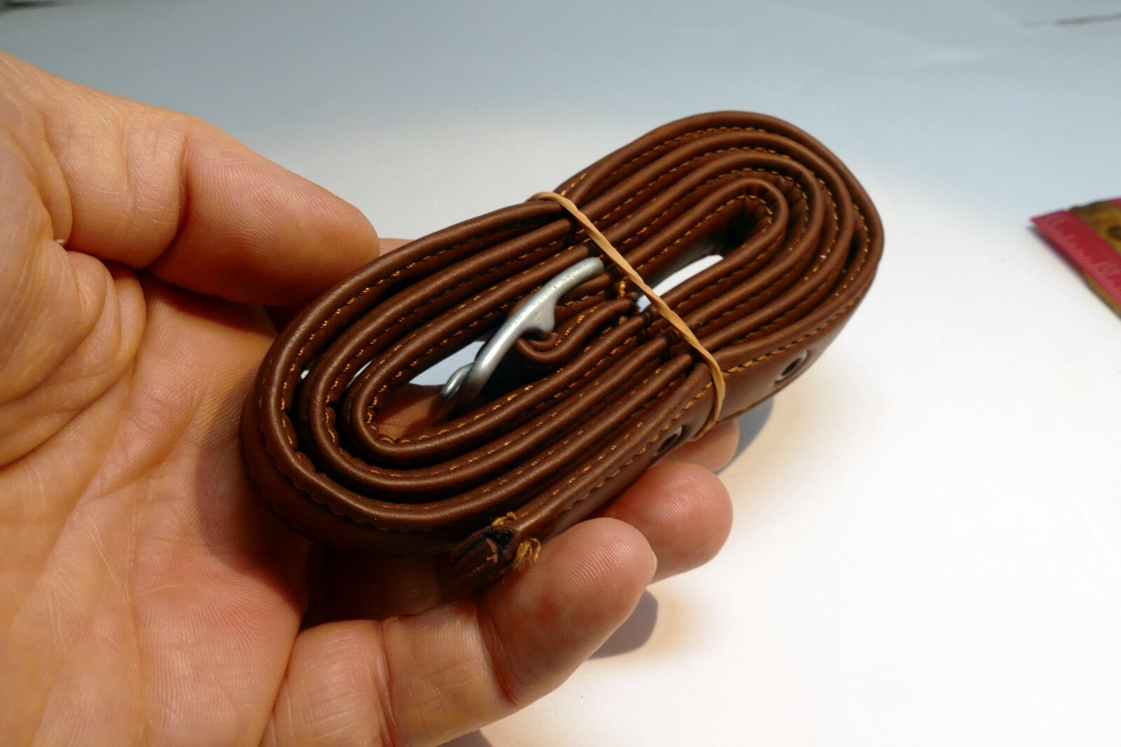 34" long 3/4" wide belt  vintage small faux leather