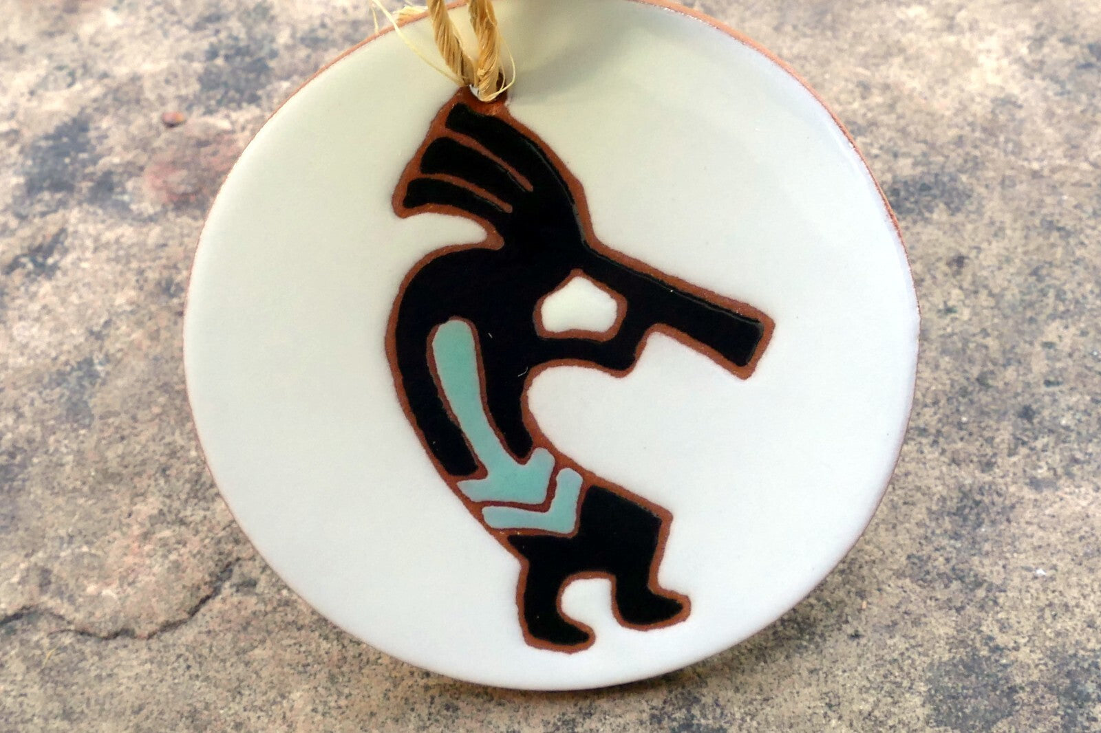Kokopelli Ceramic Hand Painted Tile Coaster Native American USA Southwest