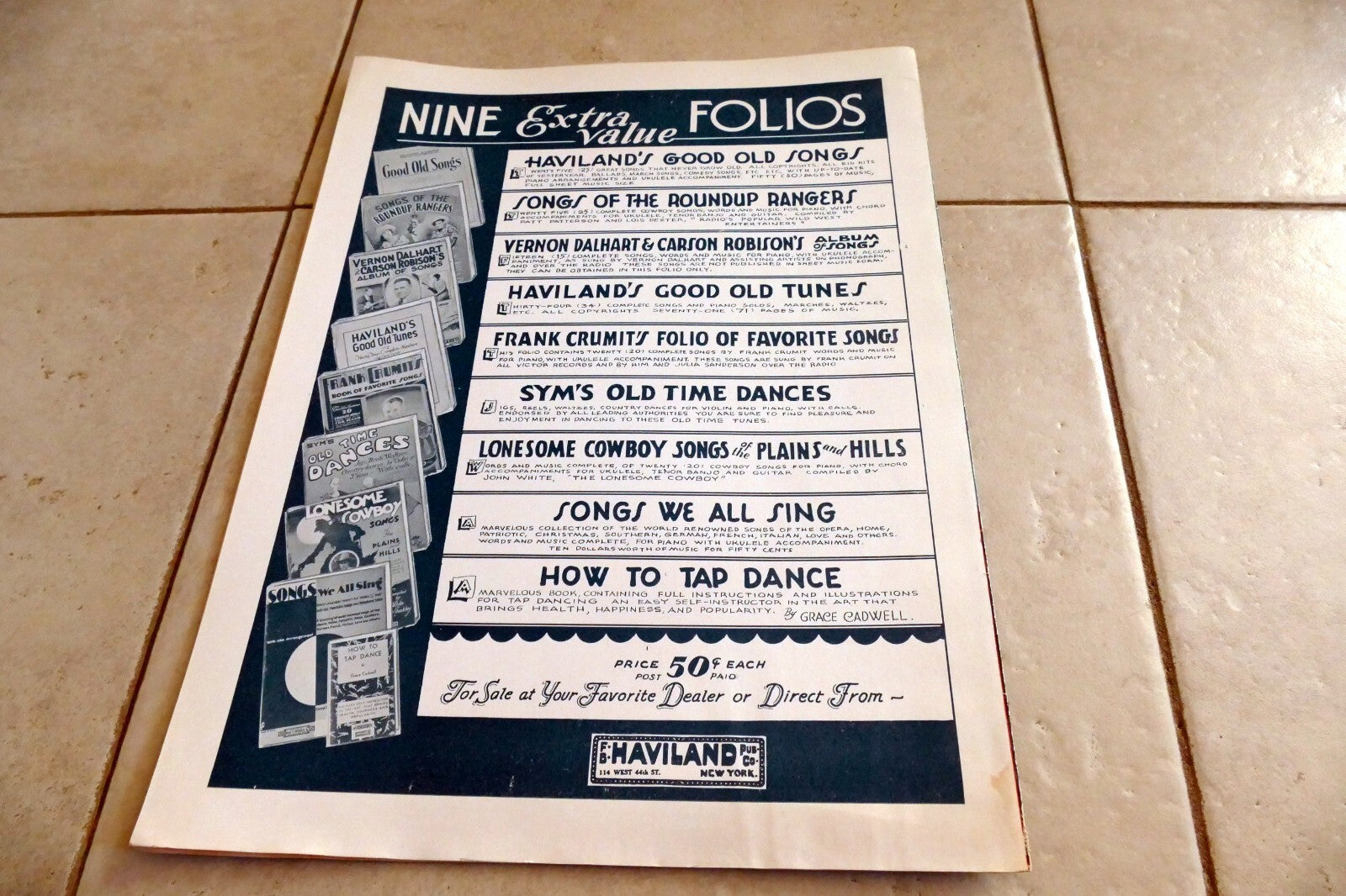 Indians and Trees by George Cohan 1933 Music Sheet New York USA