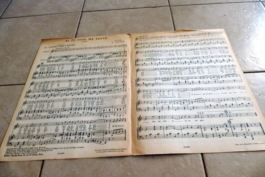 Si Tu Vois Ma Tante by R. Nelson  1924 Piano New York Charles Brull Paris