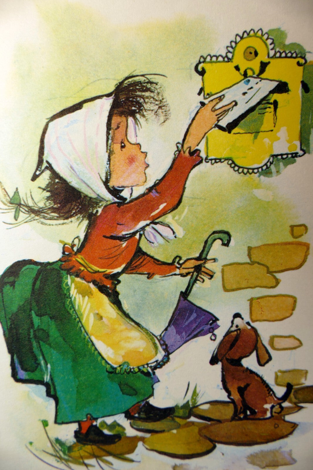 Adolf korsch verlag postcard münchen girl with puppy   unposted art