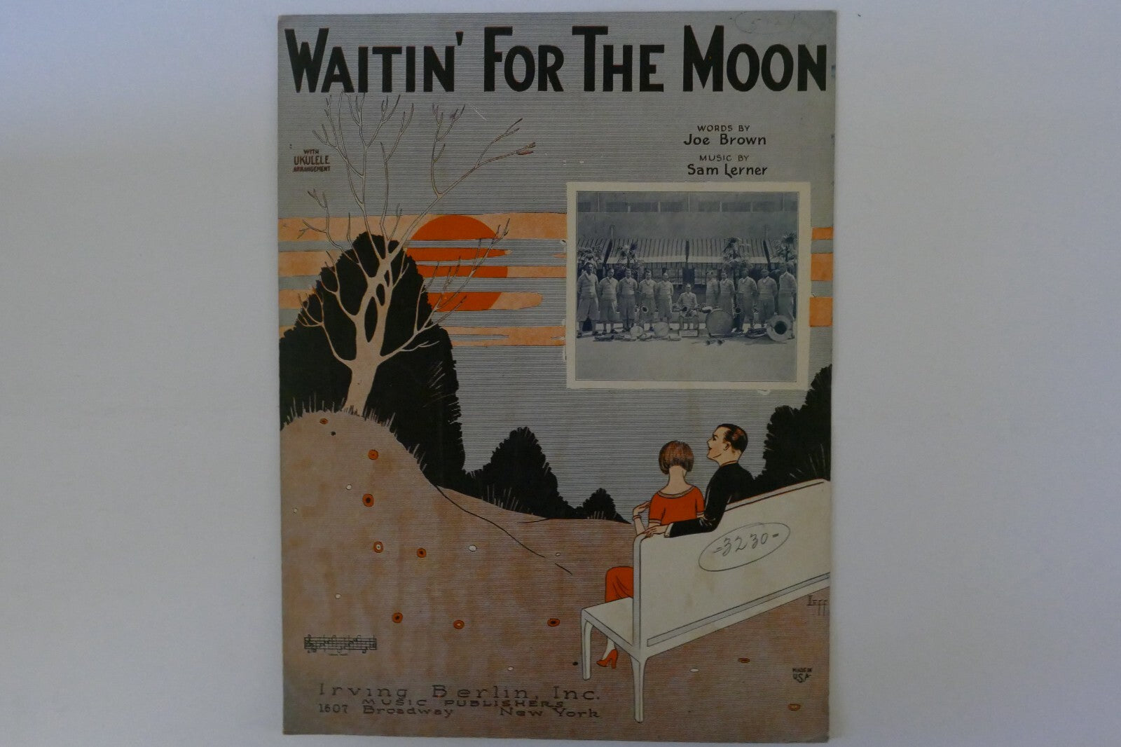 Waitin' for the moon sheet music 1925, by joe brown and sam lerner, irving berlin inc.
