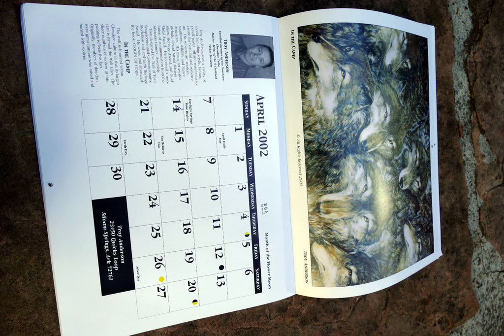 2002 The Cherokee Herritag Calendar Native American artists