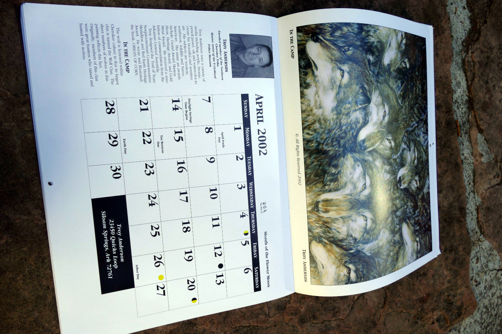2002 The Cherokee Herritag Calendar Native American artists