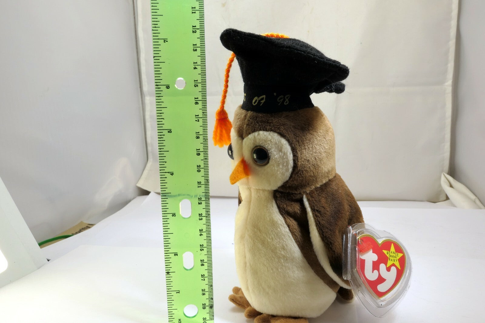 Ty Beanie Baby WISE '07 1998 OWL w/ Tags Plush Toy
