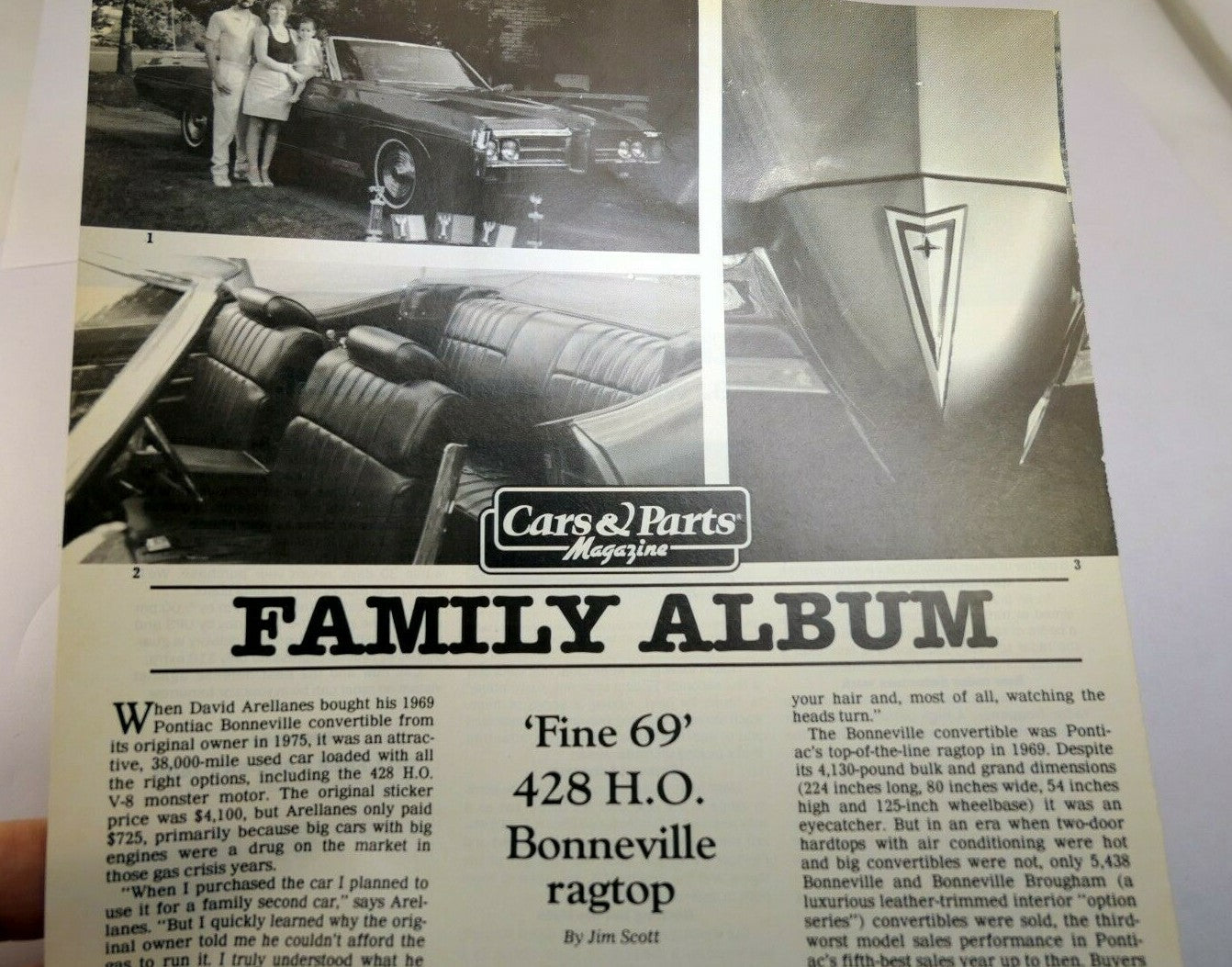 Pontiac cars & parts magazine clipping advertisement ad family album 1969 428 ho