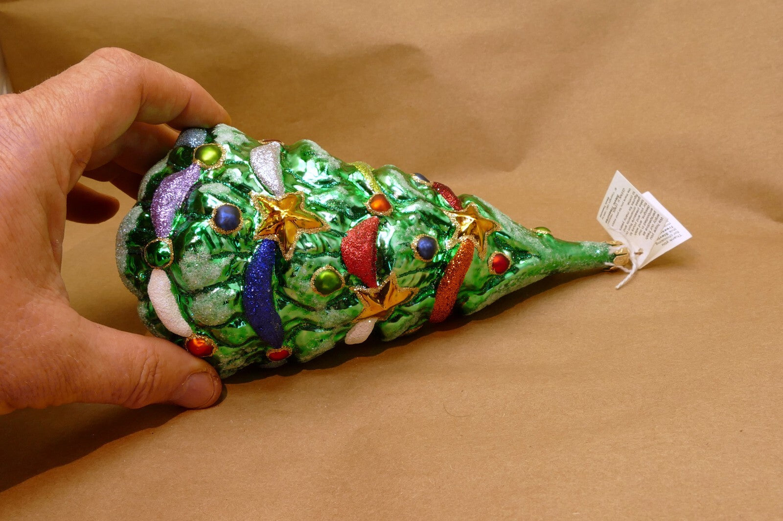 Slavic Treasures 8" Blown Glass Christmas Tree Ornament