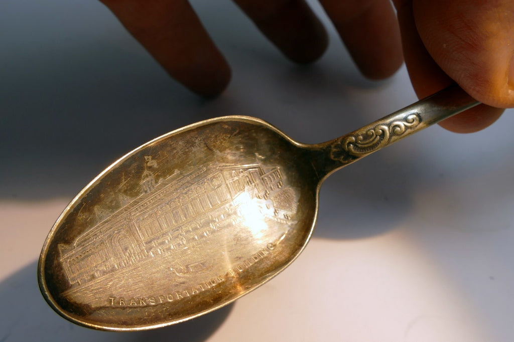 Columbian Exposition 1893 Spoon with Transportation Building plated