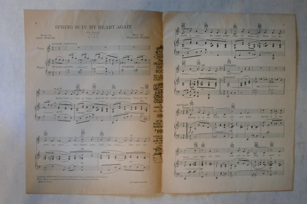Spring Is In My Heart Again, 1932, by John Mercer and William Woodin