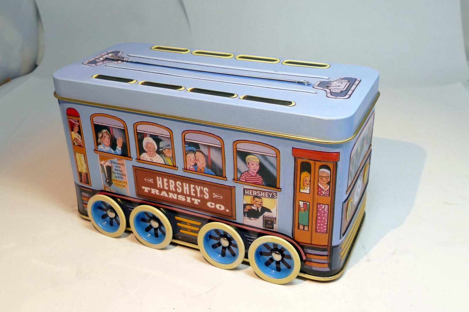 Hershey's Transit Co. Vehicle Series Canister #2  Trolley Tin Metal with Wheels