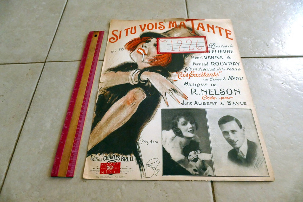 Si Tu Vois Ma Tante by R. Nelson  1924 Piano New York Charles Brull Paris