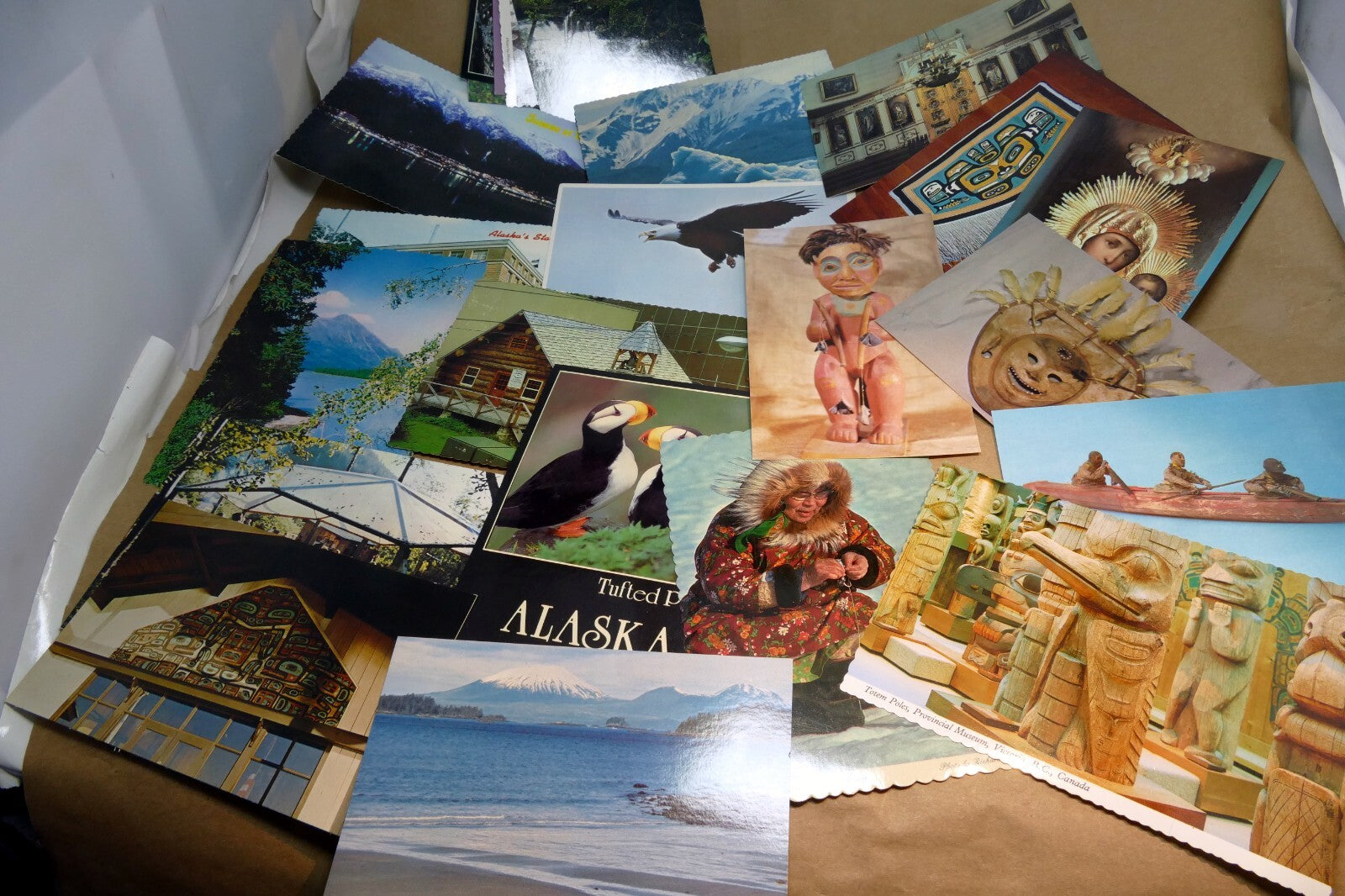 1980's Postcard unposted Alaska USA lot of 23 pack landscapes cityscapes native