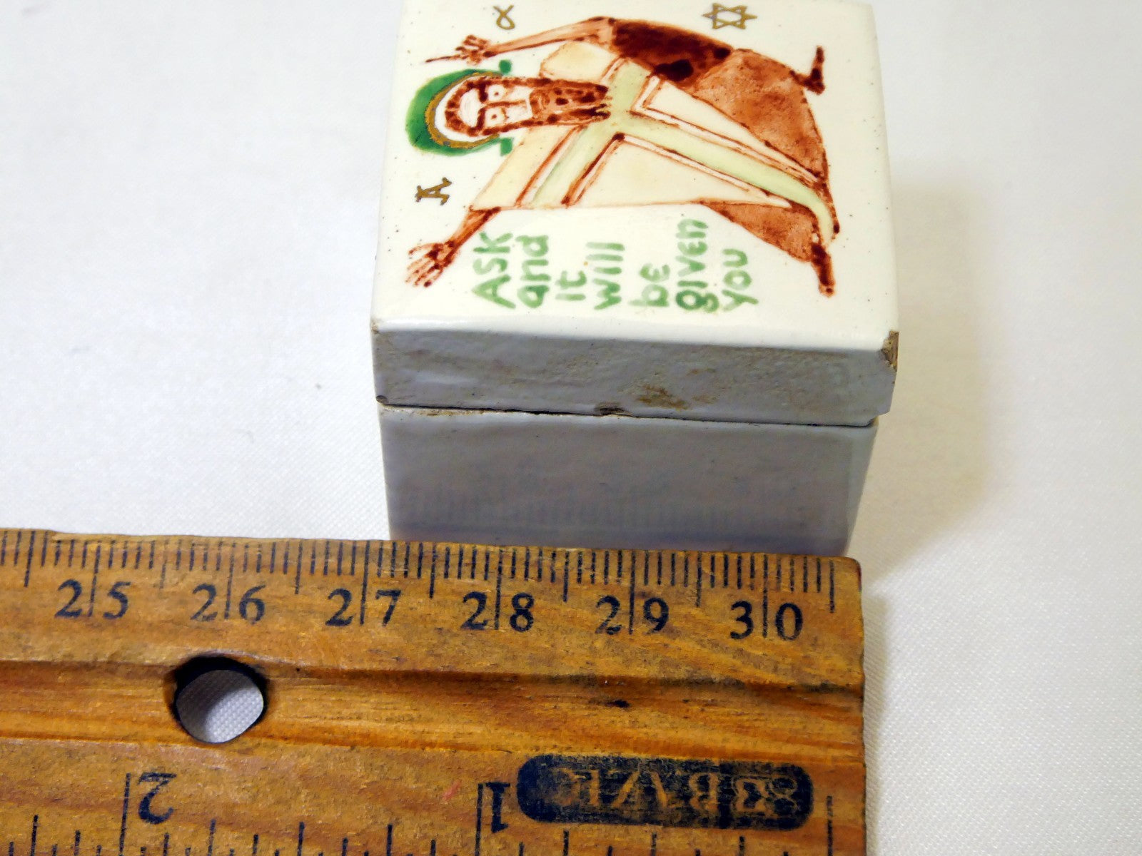 Ask and It will be Given terracotta jewelry Trinket box Jesus religious wisdom