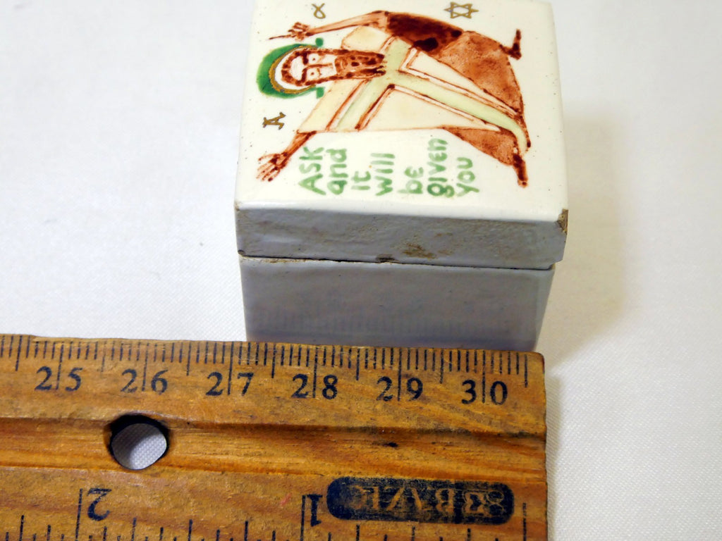 Ask and It will be Given terracotta jewelry Trinket box Jesus religious wisdom