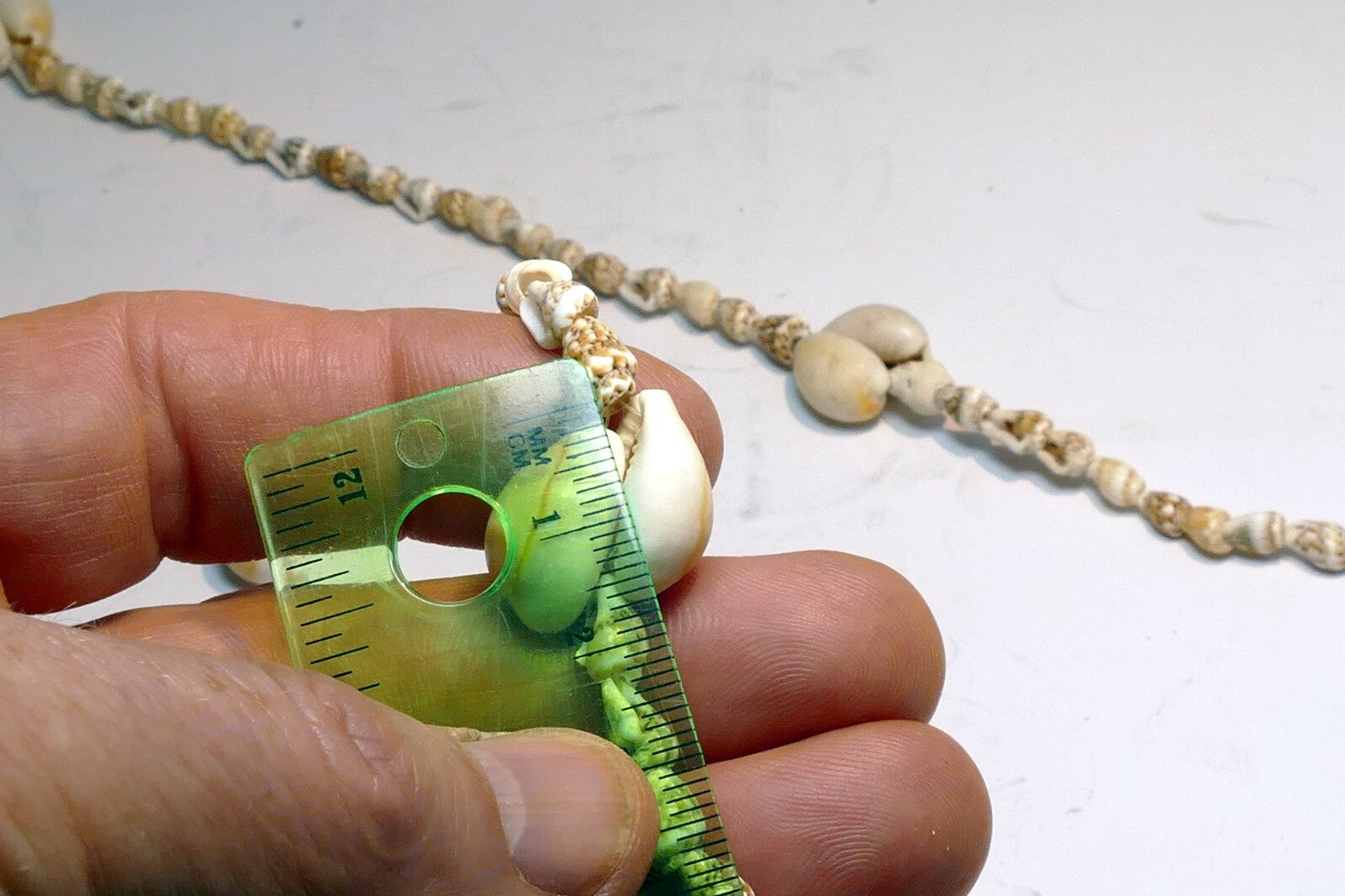 Cowrie Shell 17" Necklace Lei Jewelry Boho Surfer Yellow-White glossy