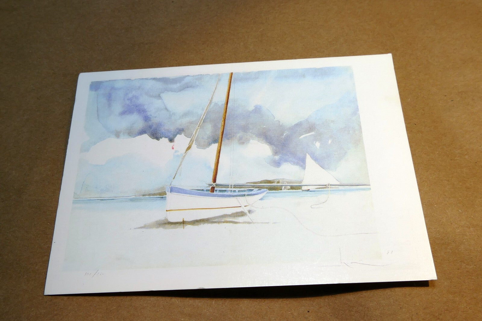 Antoine Chapon Seascape St Martin Watercolor Caribean Scene Postcard - posted