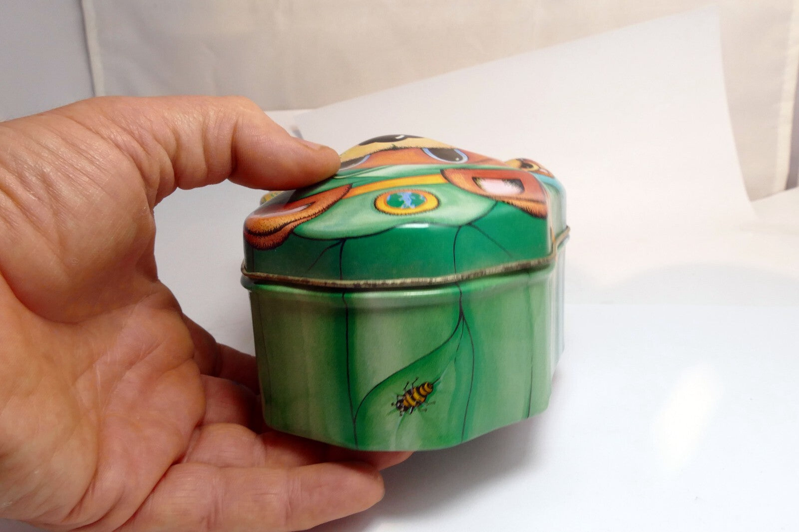 Metal Tin/Container Cookie/Biscuit Bear Ranger Boy Scout  4X7"