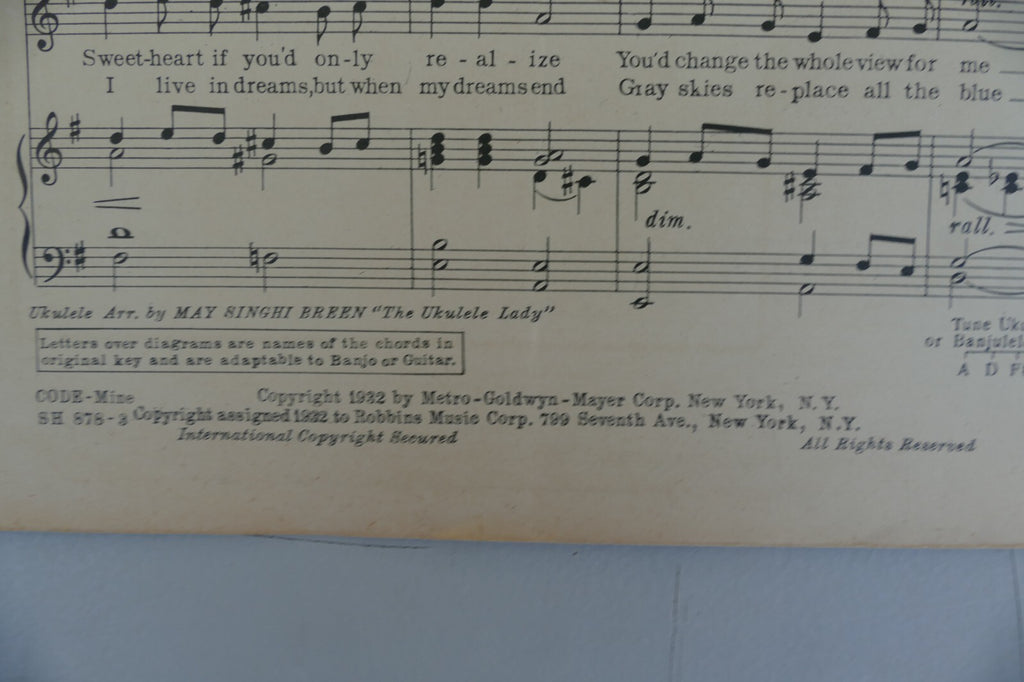 If you were only mine 1932 by Isham Jones and Charles Newman Robbins Music Co.