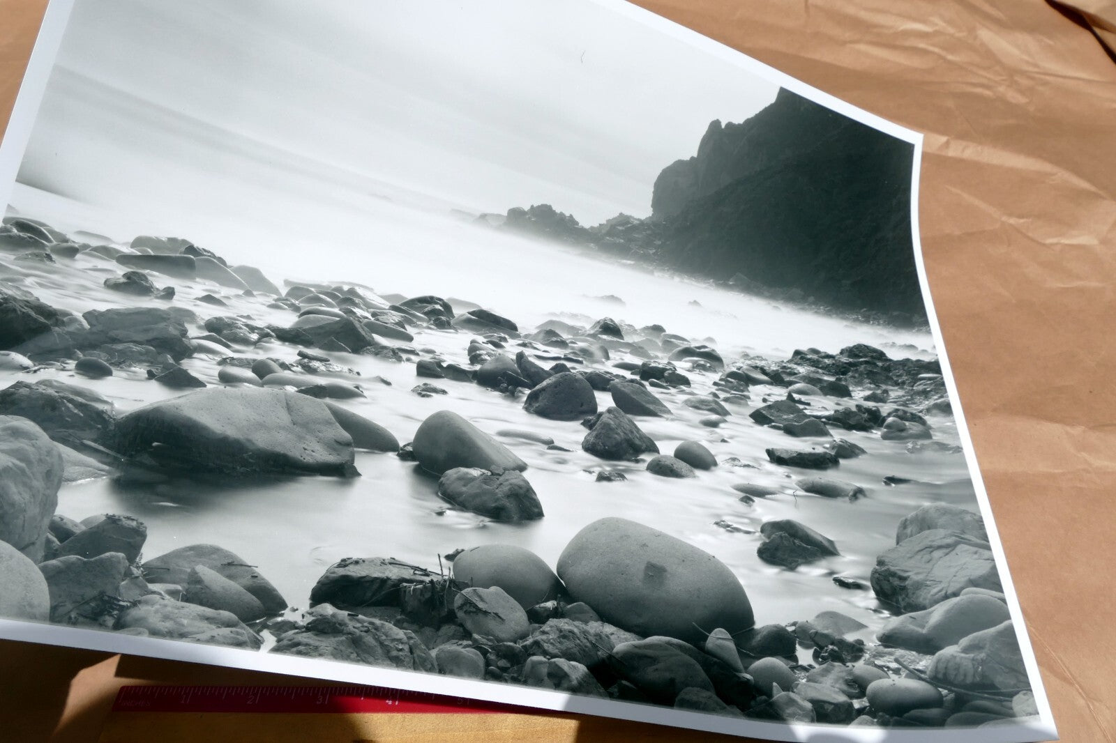 Big Sur California 11X14" Black & white Picture Photo beach Surf Ocean Unsigned