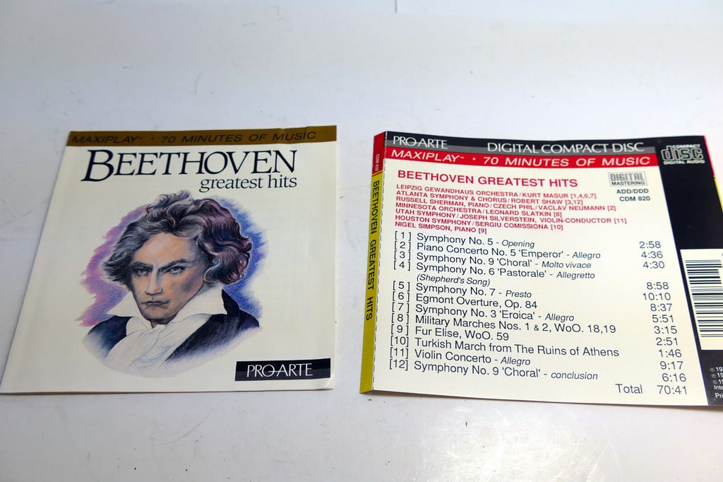 INLAY Cover ART Only - NO Case or CD included Beethoven Greatest Hits Maxiplay