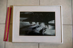 photo picture cyclist black and white going uphill hanging wall art 13X16" frame