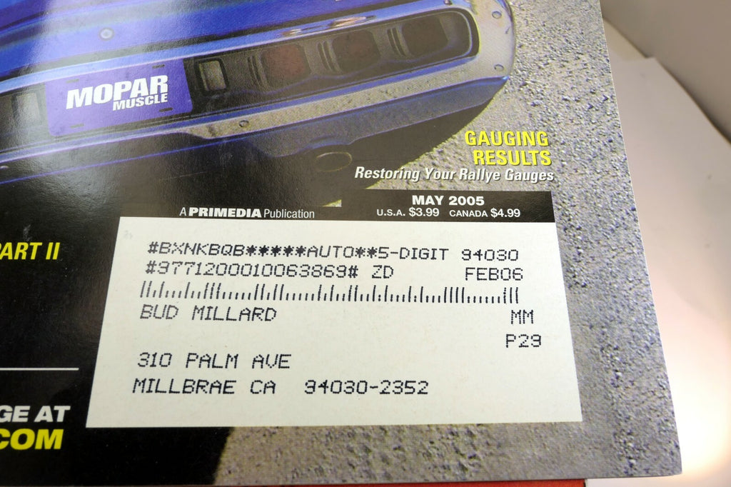 MOPAR Muscle Magazine May 2005 Charger , 446 Cubers 600 HP Pump Gas