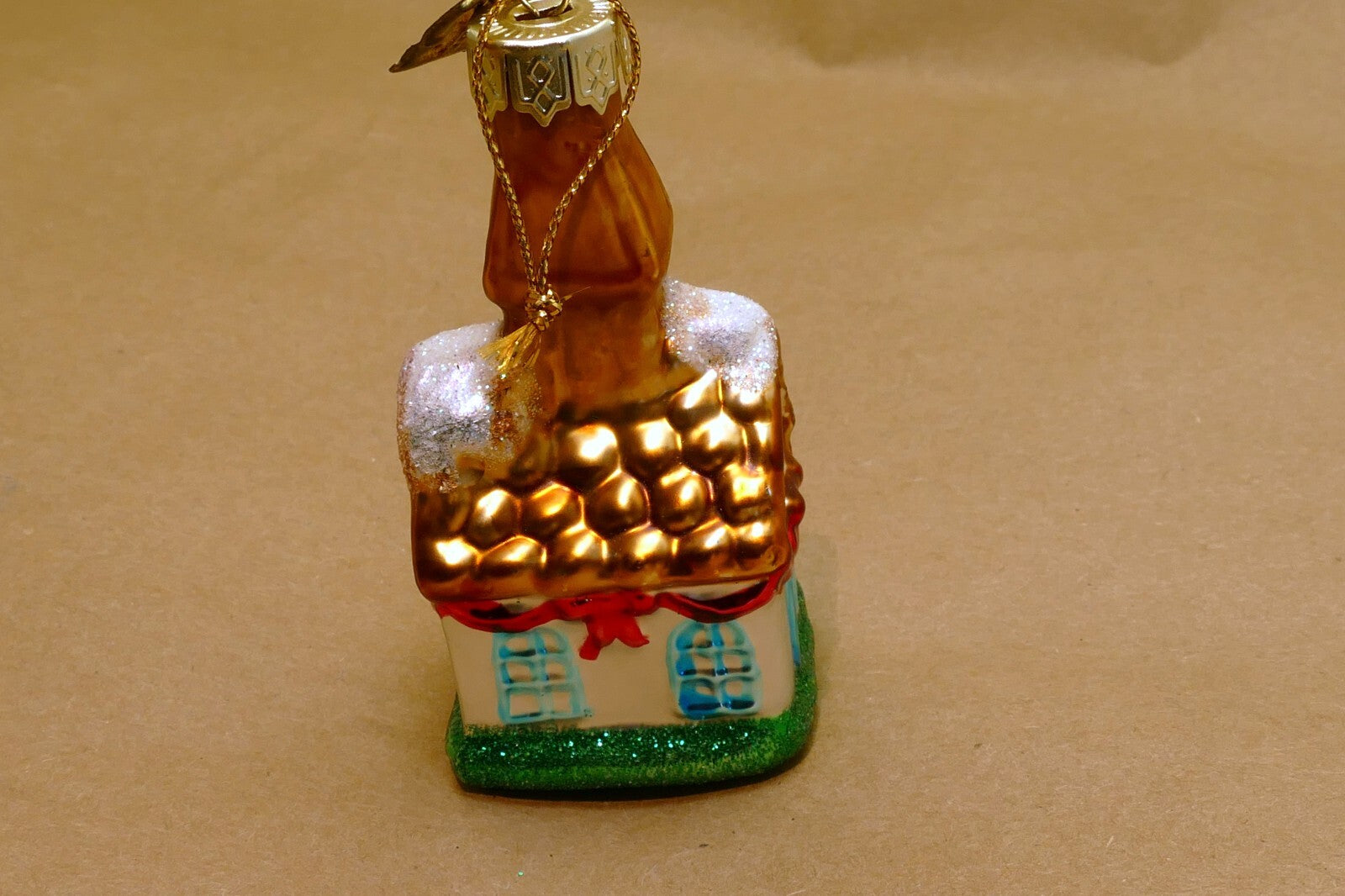 Thomas Pacconi Glass Ginger bread House Christmas Ornament 3"