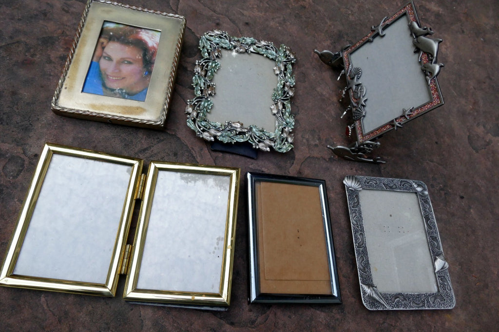 Pack of 6 metal brass ornate picture portrait frame 3x4" art photo mixed lot