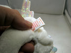 TY Beanie Babies HALO white Teddy Bear - mint with tag Brown nose black eyes
