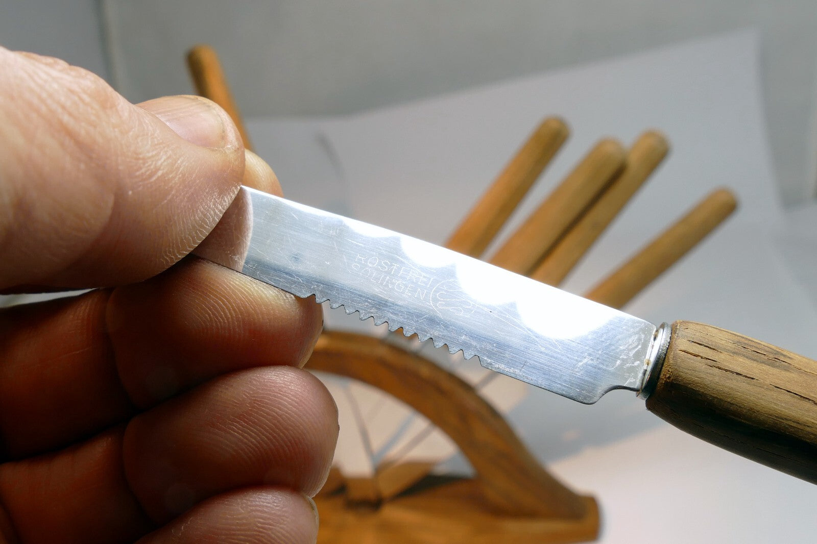 Rostfrei SOLINGEN WOOD STEAK KNIVES STAINLESS BLADES made in GERMANY pack of 6