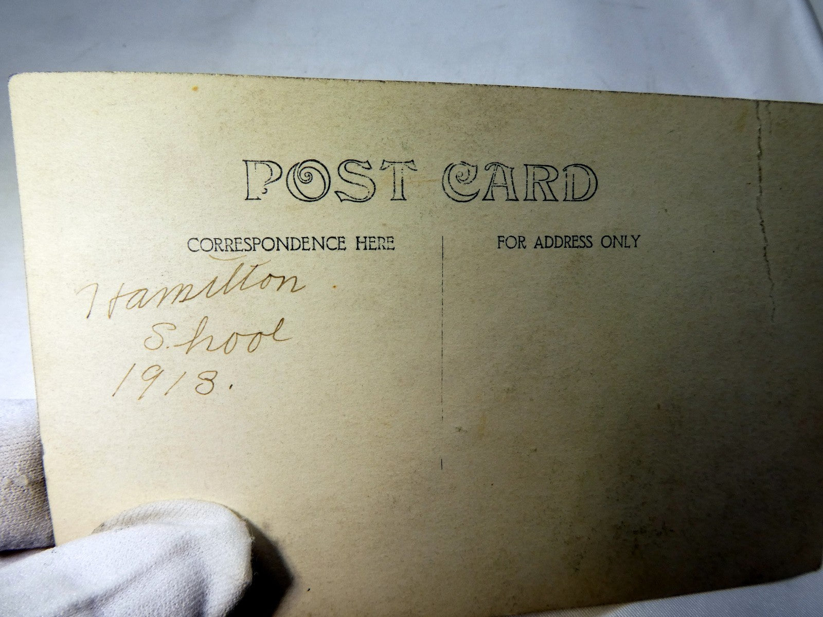 Hamilton School  Postcard 3.5X5.5" vintage 1918