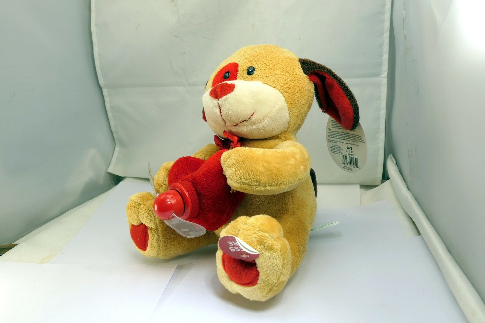 Animated Musical Puppy Dog with Light-Up Spinning Message Fan  Heart Puppy LED