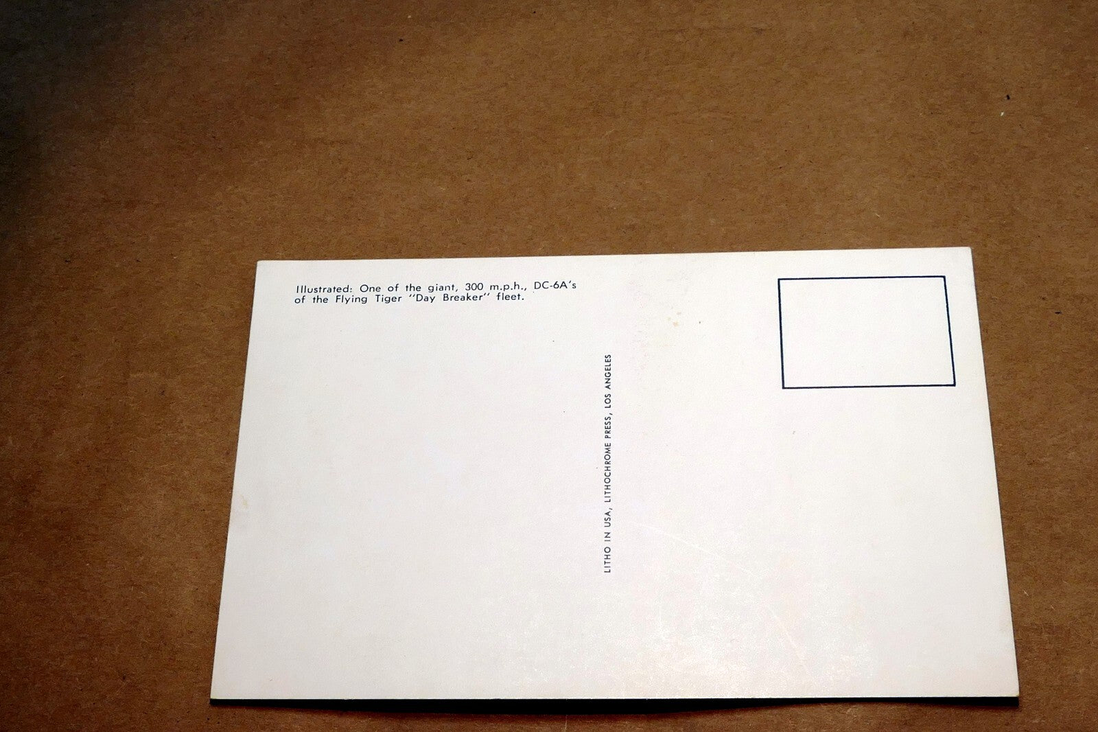 1950s Flying Tiger Airlines DC-6A Day Breaker ADD Postcard unposted