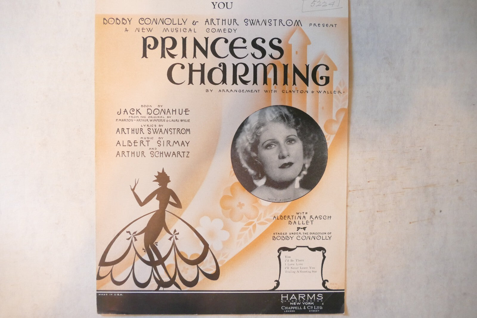 You, sheet music 1935, "princess charming", arthur swanstrom, albert sirmay, arthur schwartz