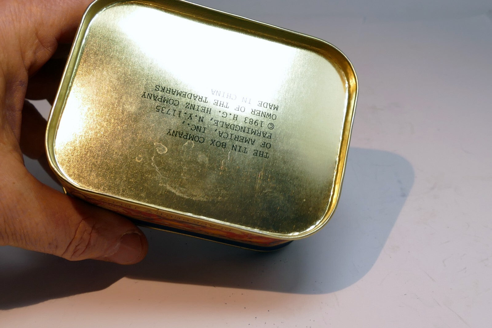 Vintage Heinz’s Blackberry Jelly Tin Can empty rectangle