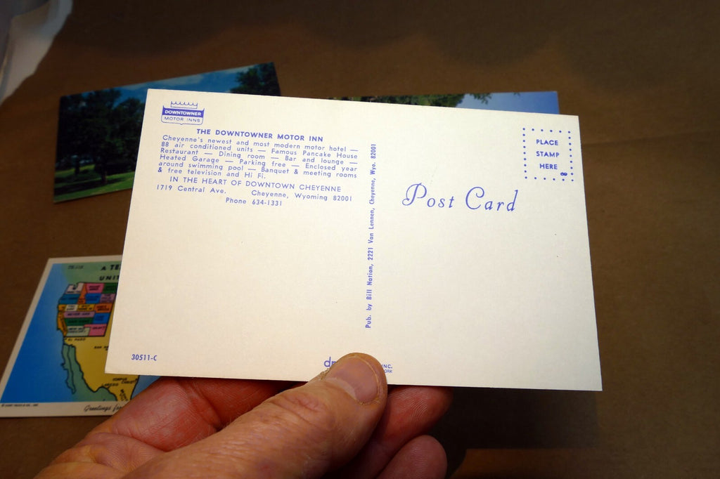 Unposted Postcard lot from Texas Wyoming Wisconsin USA lot of 4  pack 1980's