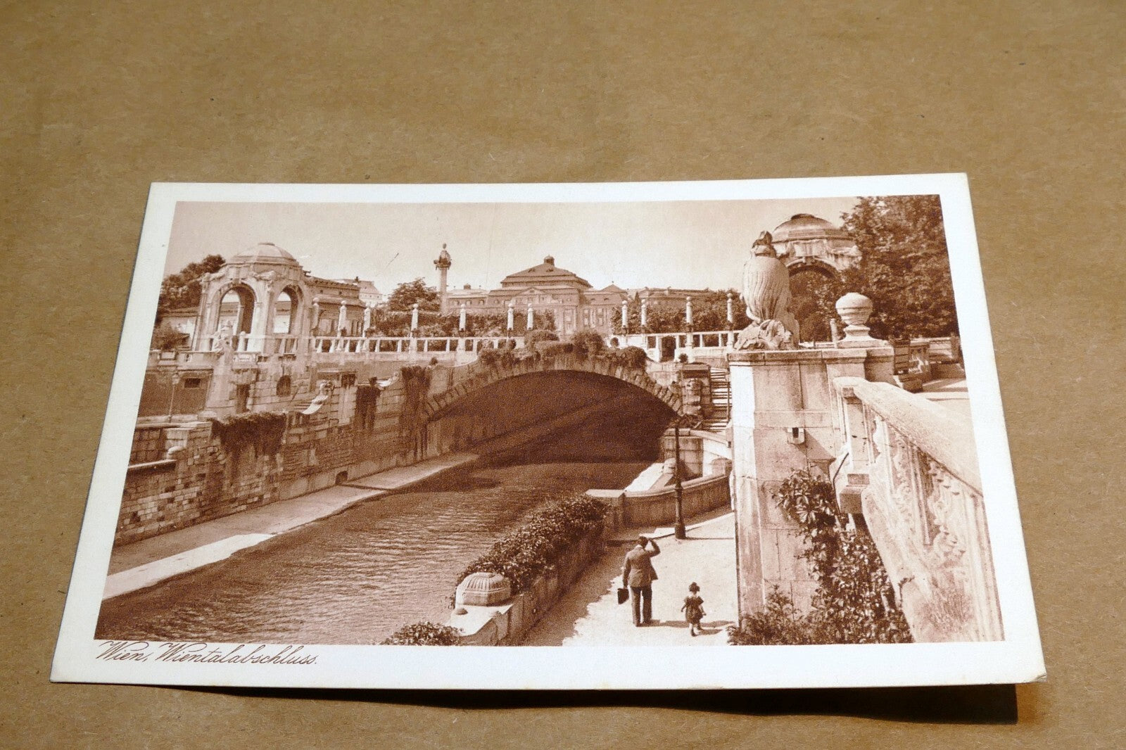 Vienna Wientalabschluss Street Light Bridge postcard Austria 1928  - unposted