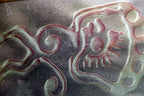 Hand painted Embossed Santa Ana 1992 Mayan monkey