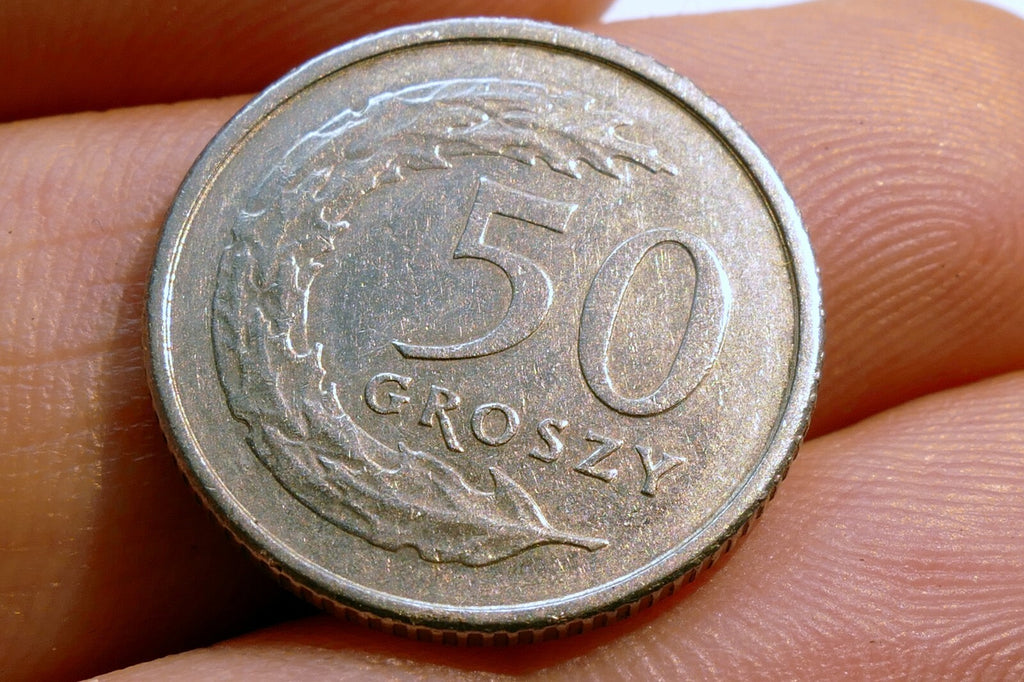 50 Groszy coin Poland  1991 Polska eagle